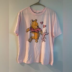 Disney Pink T-Shirt with Winnie the Pooh and Piglet